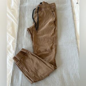 Men's Tan Joggers with Drawstring